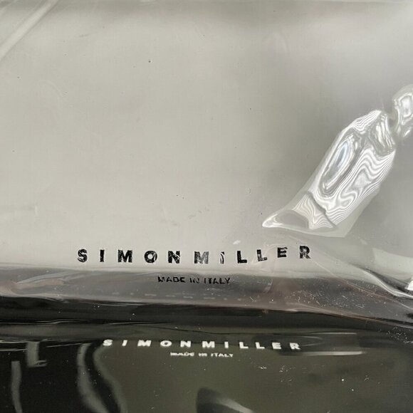 Simon Miller PVC Lunch Bag Clear Tote Black Leather Trim - Picture 14 of 15